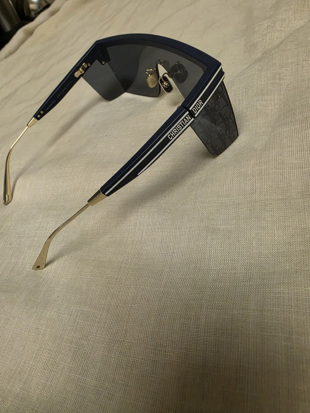 Dior Men’s Navy Logo Shield Sunglasses